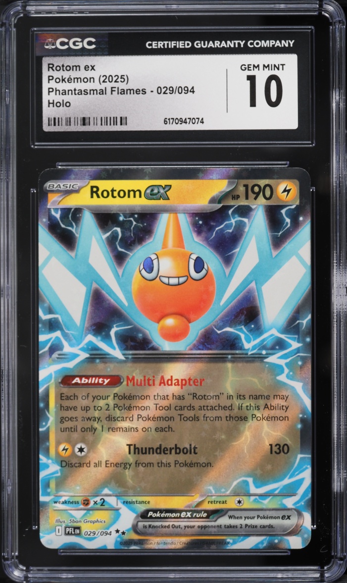 2025 Pokemon Mega Evolution Phantasmal Flames Holo Rotom ex #29 CGC 10 GEM MINT