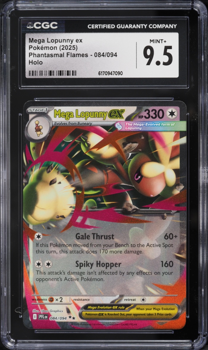 2025 Pokemon Mega Evolution Phantasmal Flames Holo Mega Lopunny Ex #84 CGC 9.5 MINT+