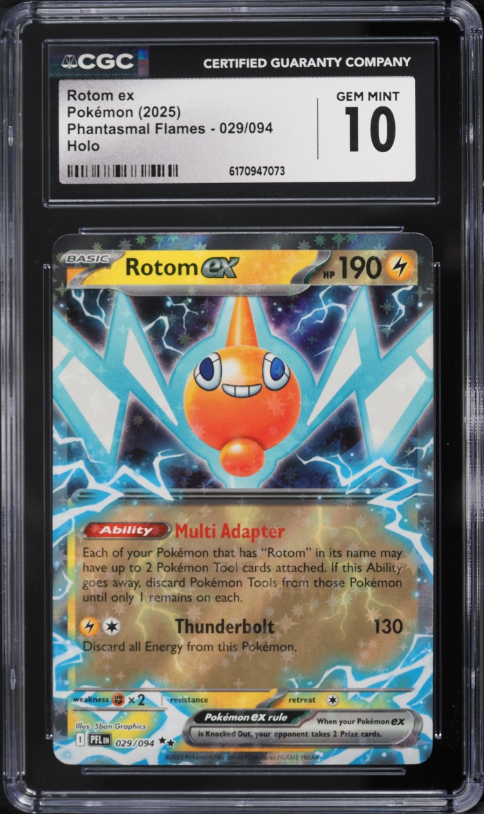 2025 Pokemon Mega Evolution Phantasmal Flames Holo Rotom ex #29 CGC 10 GEM MINT