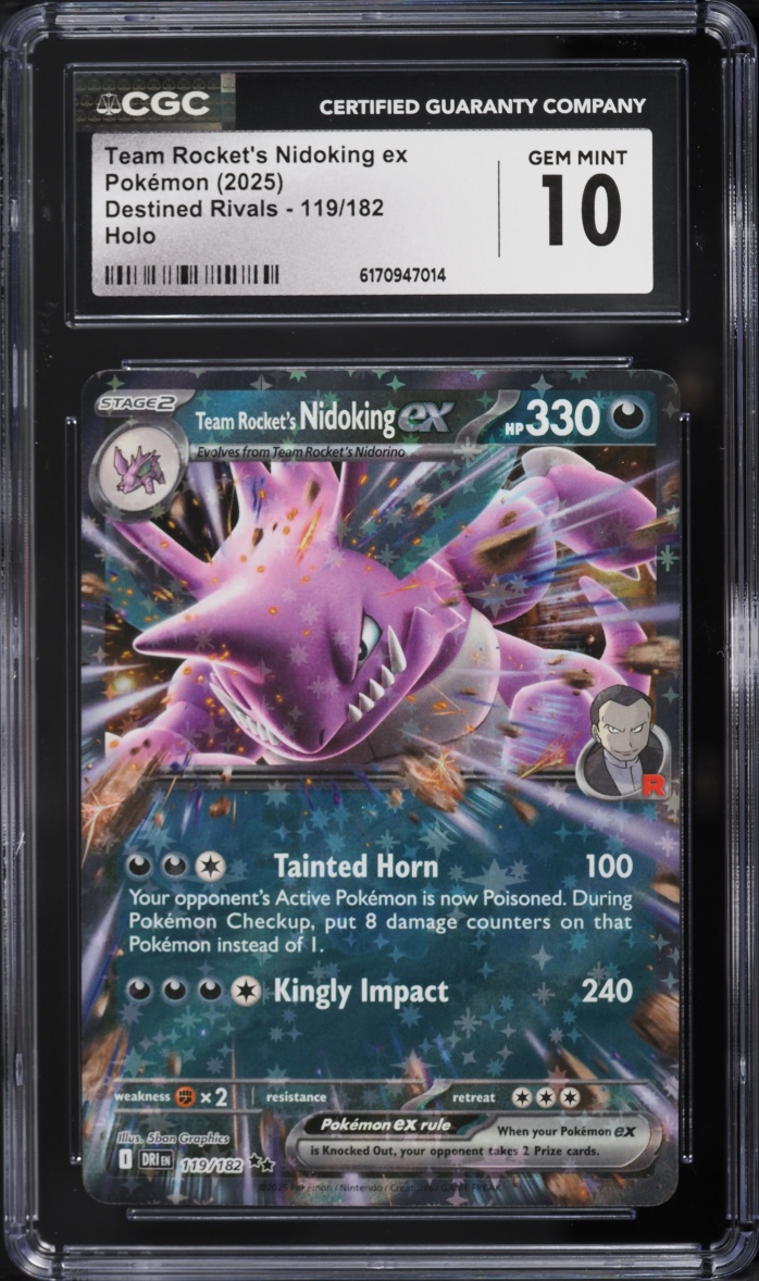 2025 Pokemon Scarlet & Violet Destined Rivals Team Rocket's Nidoking Ex #119 CGC 10 GEM MINT