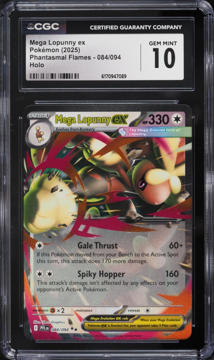 2025 Pokemon Mega Evolution Phantasmal Flames Holo Mega Lopunny Ex #84 CGC 10 GEM MINT