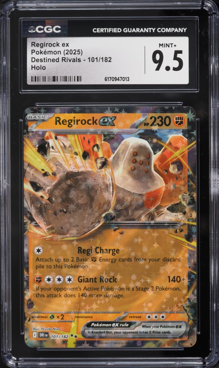 2025 Pokemon Scarlet & Violet Destined Rivals Holo Regirock ex #101 CGC 9.5 MINT+