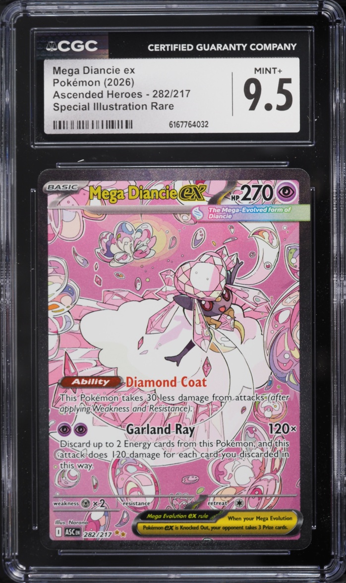 2026 Pokemon Mega Evolution Ascended Heroes SIR Mega Diancie ex #282 CGC 9.5 MINT+