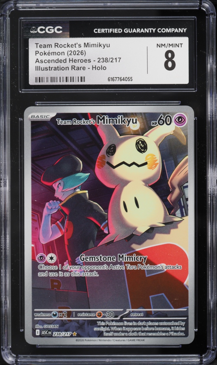 2026 Pokemon Mega Evolution Ascended Heroes IR Team Rocket's Mimikyu #238 CGC 8 NM-MT