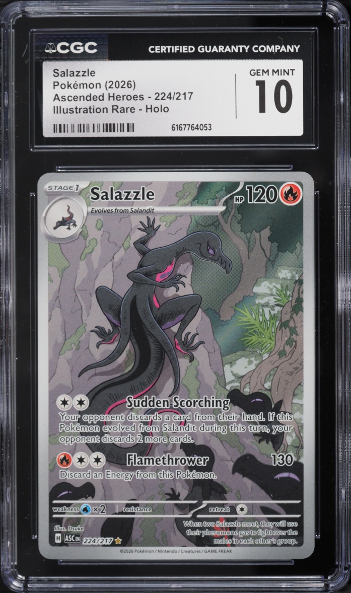 2026 Pokemon Mega Evolution Ascended Heroes IR Salazzle #224 CGC 10 GEM MINT