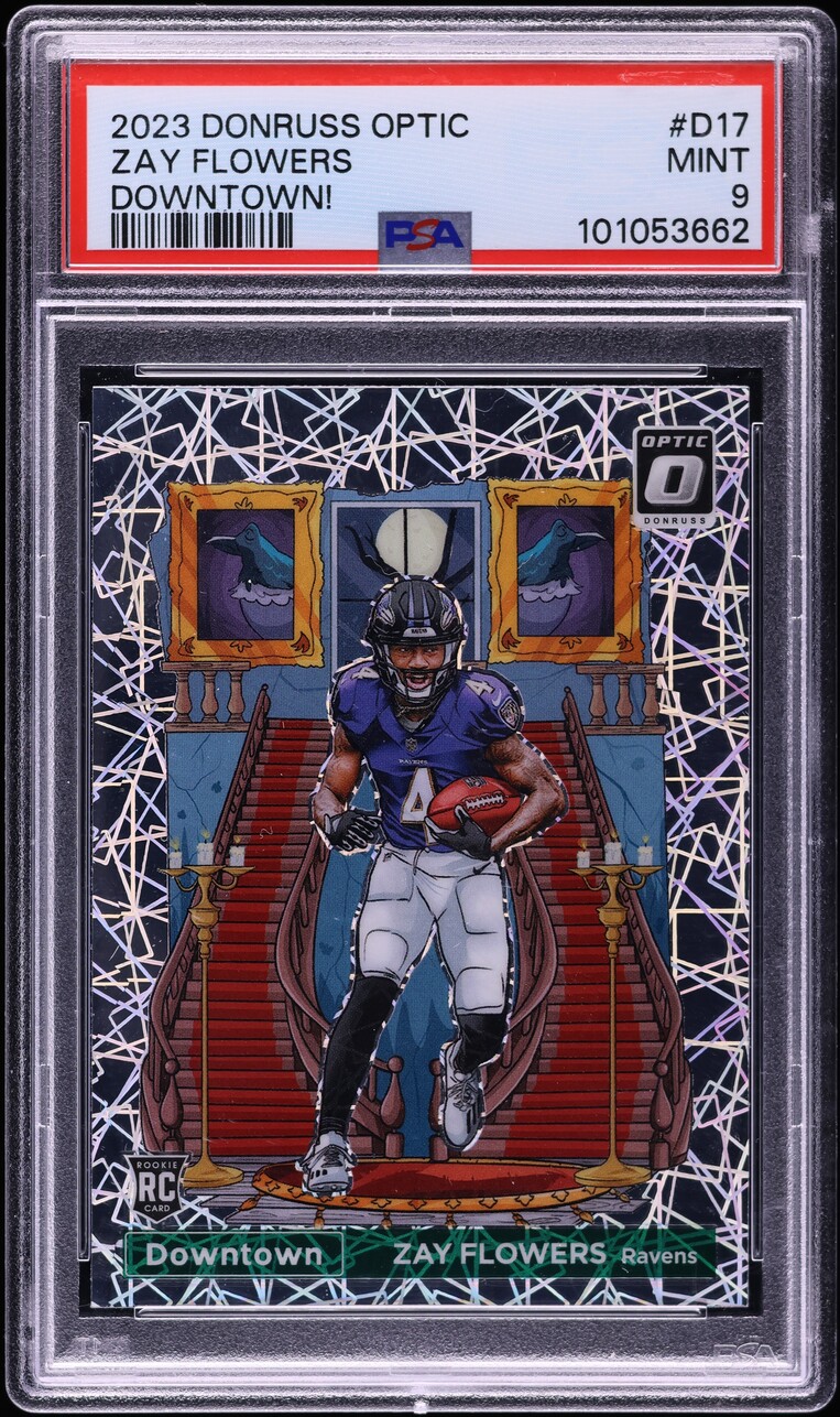 2023 Donruss Optic Downtown Zay Flowers ROOKIE #D-17 PSA 9 MINT