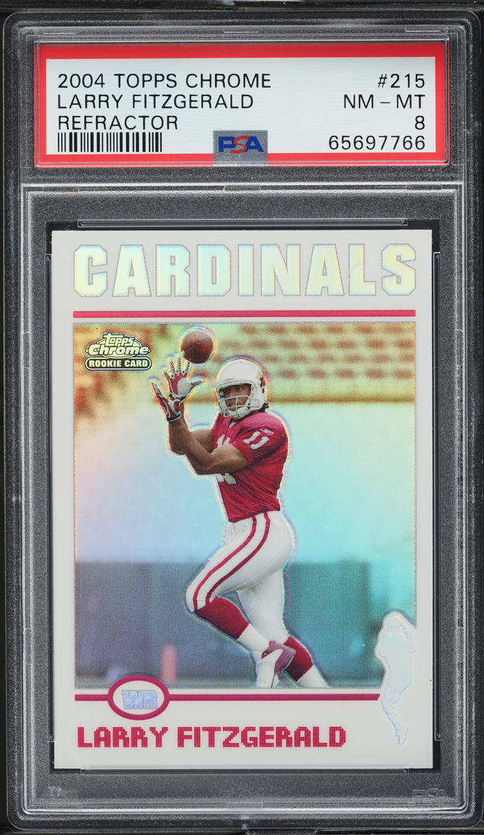 2004 Topps Chrome Refractor Larry Fitzgerald ROOKIE #215 PSA 8 NM-MT