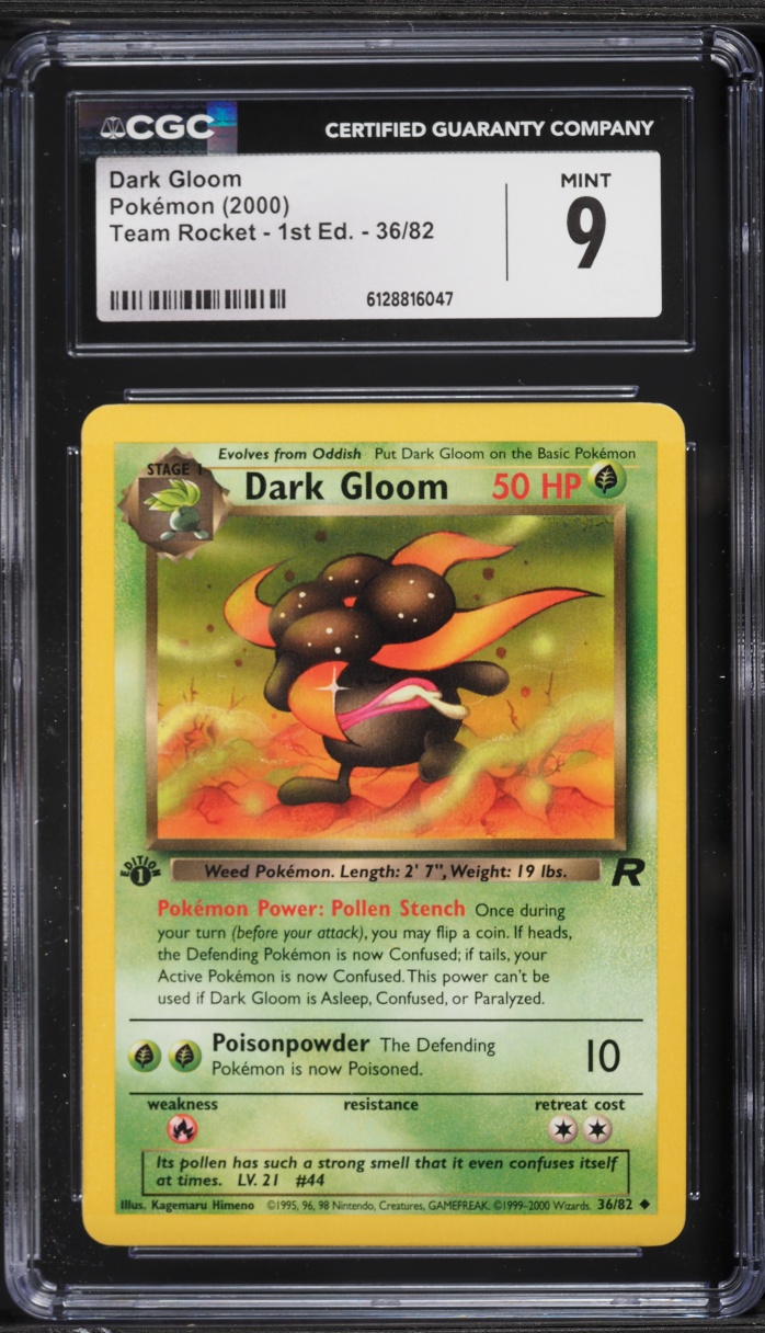 2000 Pokemon Team Rocket 1st Edition Dark Gloom #36 CGC 9 MINT
