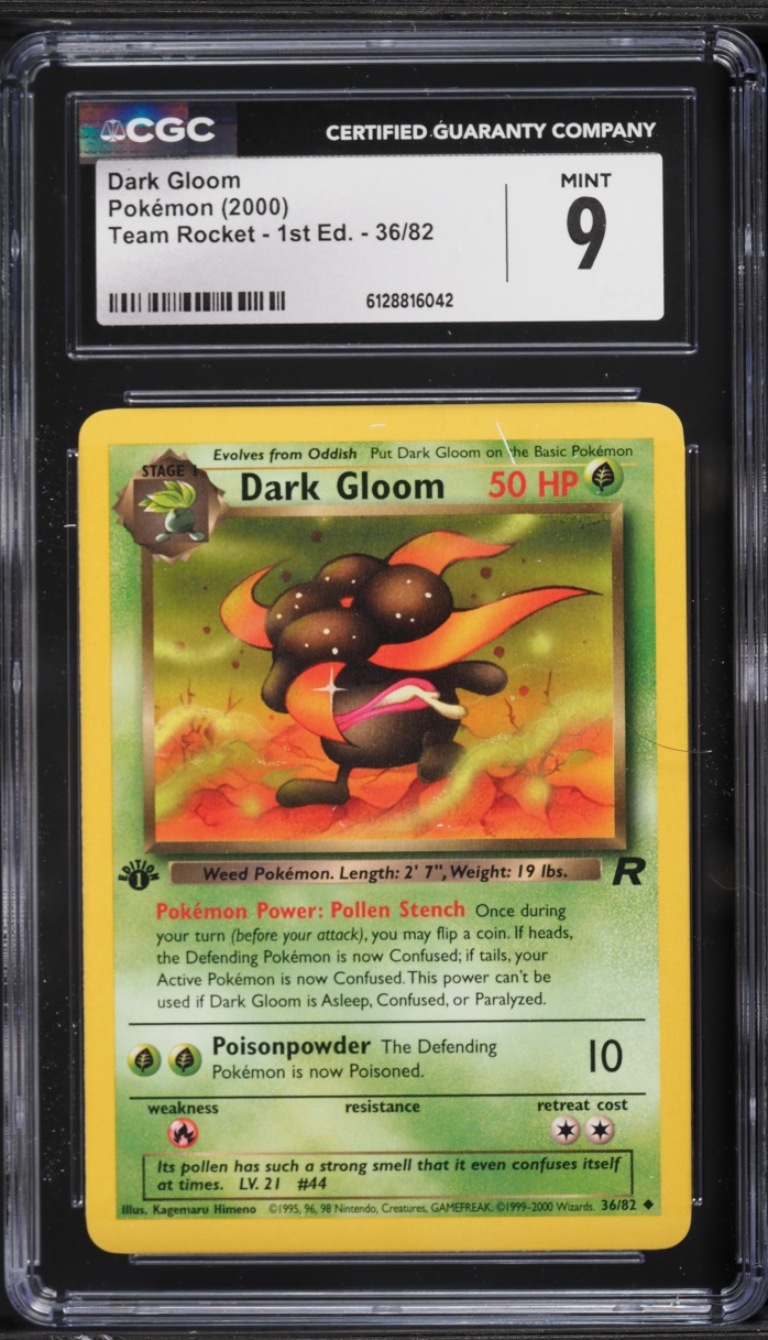 2000 Pokemon Team Rocket 1st Edition Dark Gloom #36 CGC 9 MINT
