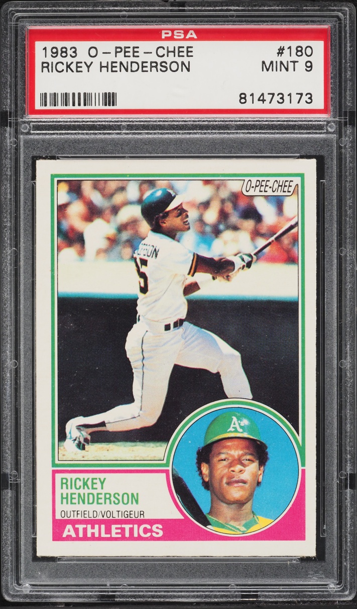 1983 O-Pee-Chee Rickey Henderson #180 PSA 9 MINT