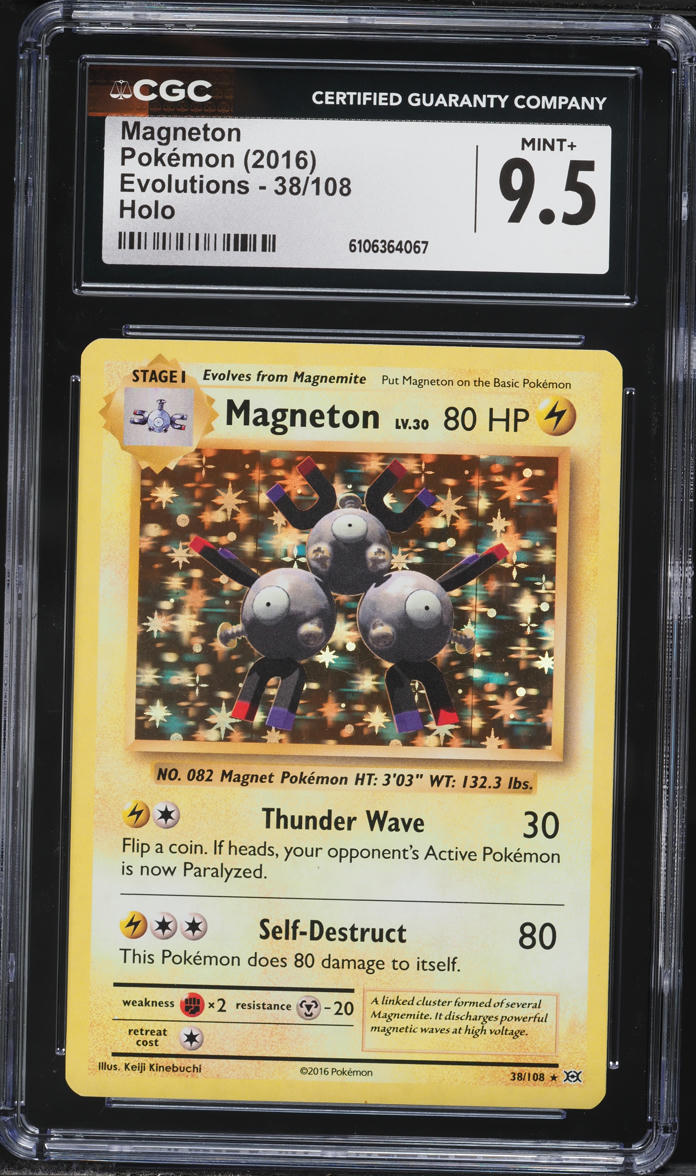2016 Pokemon XY Evolutions Holo Magneton #38 CGC 9.5 MINT+