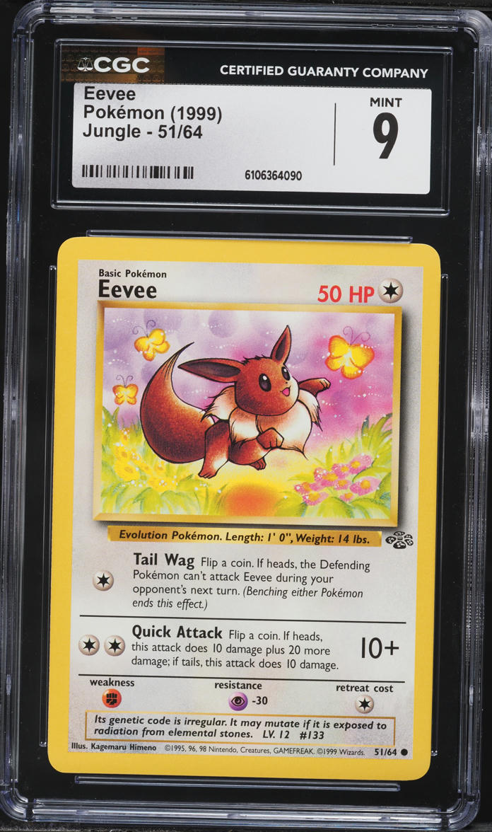1999 Pokemon Jungle Eevee #51 CGC 9 MINT