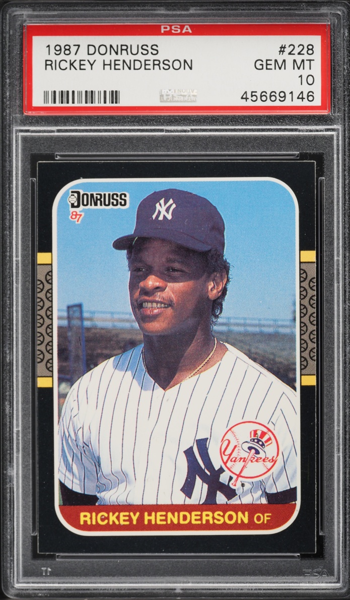 1987 Donruss Rickey Henderson #228 PSA 10 GEM MINT