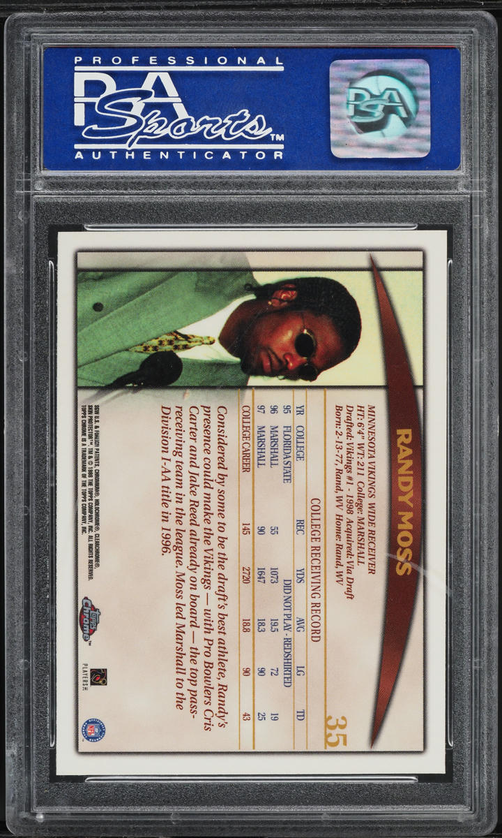 1998 Topps Chrome Randy Moss ROOKIE #35 PSA 9 MINT