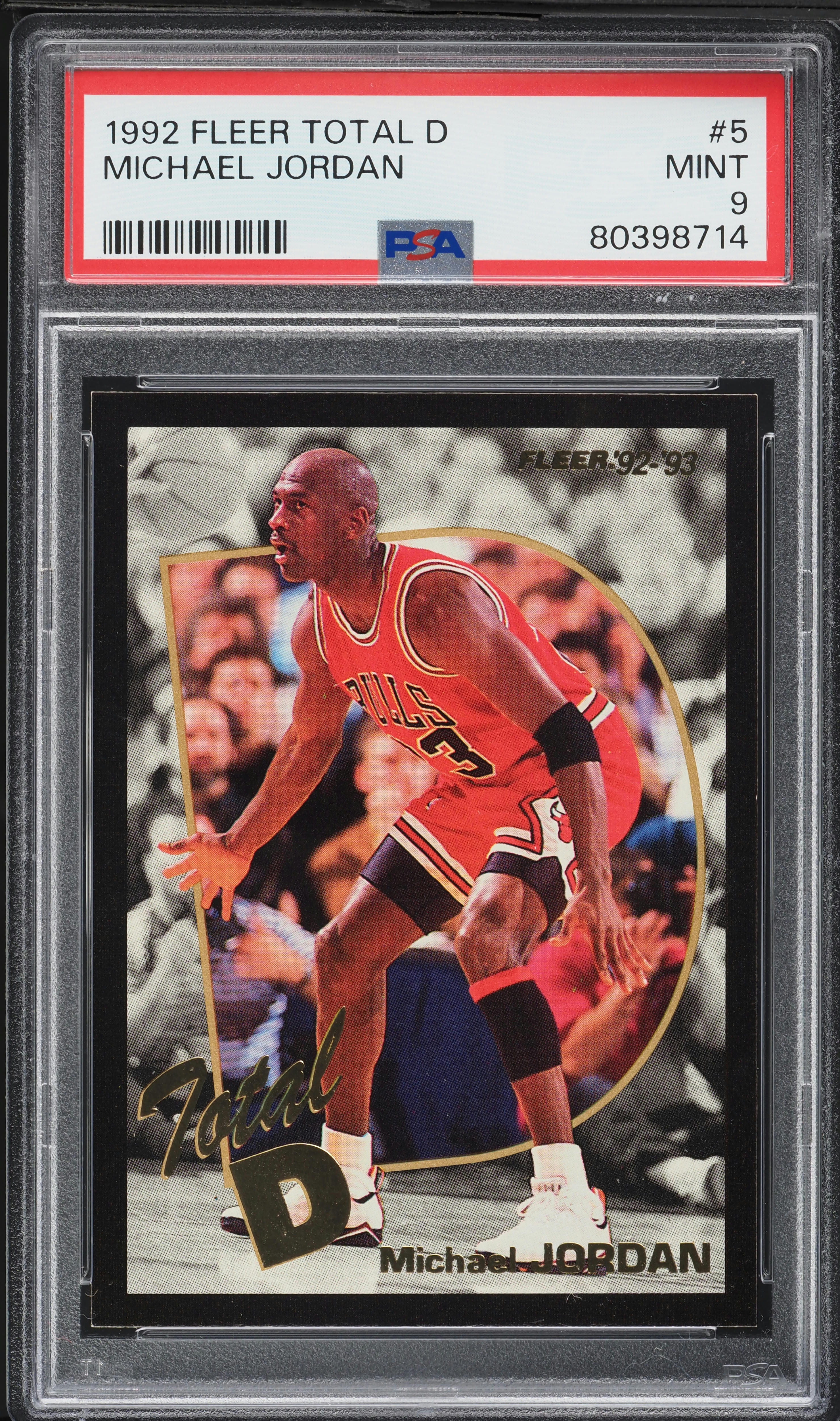 1992 Fleer Total D Michael Jordan #5 PSA 9 MINT on Fanatics