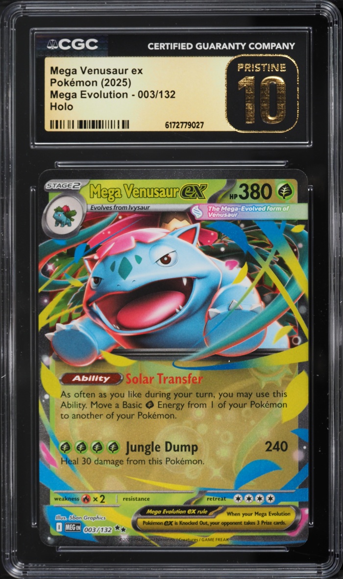 2025 Pokemon Mega Evolution Holo Mega Venusaur ex #3 CGC 10 PRISTINE