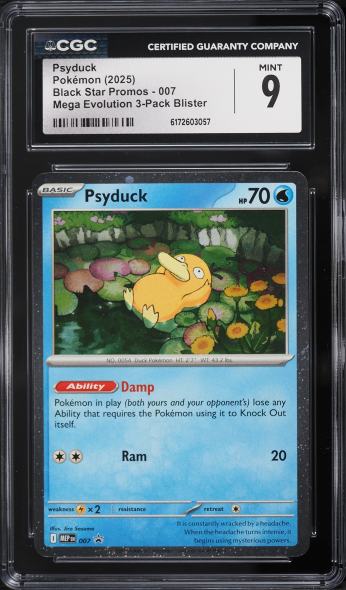 2025 Pokemon Mega Evolution Promo 3-Pack Blister Psyduck #7 CGC 9 MINT