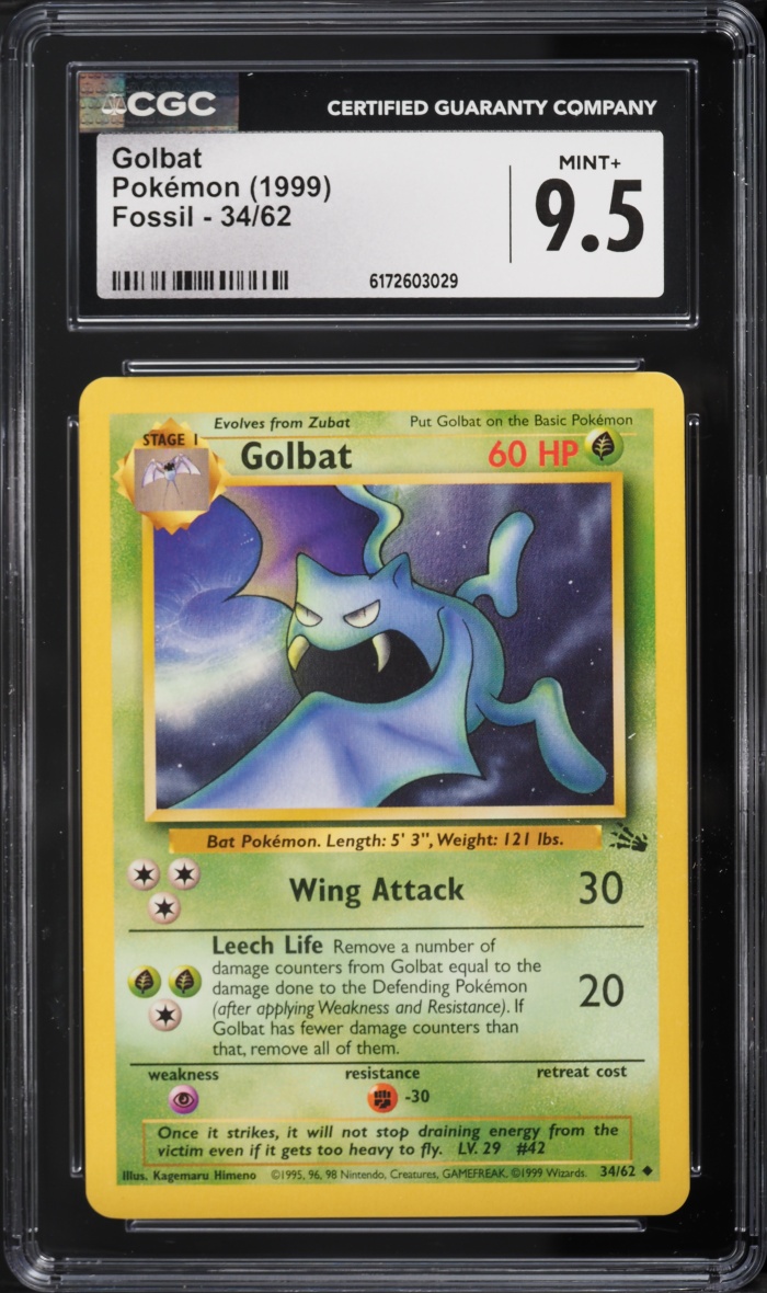 1999 Pokemon Fossil Golbat #34 CGC 9.5 MINT+