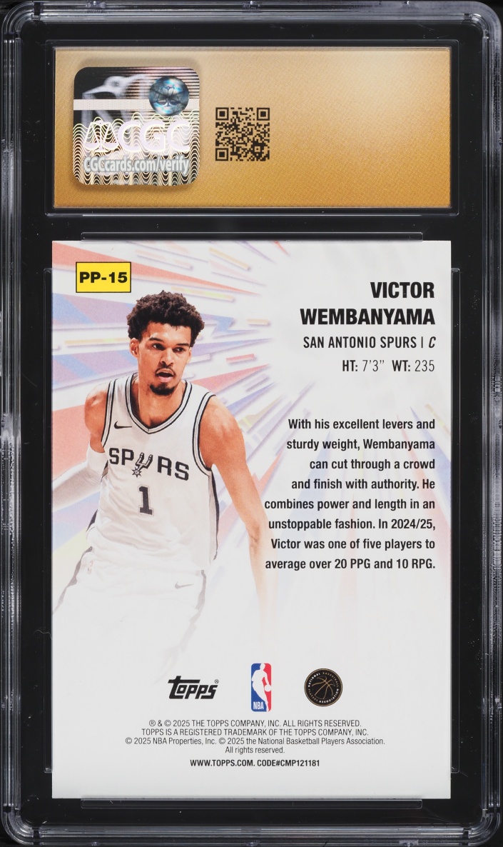 2025 Topps Power Players Victor Wembanyama #PP-15 CGC 10 PRISTINE