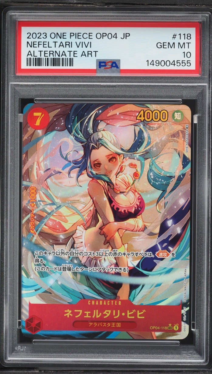 2023 One Piece Japanese Kingdoms Of Intrigue SEC Alt Art Nefeltari Vivi #OP04-118 PSA 10 GEM