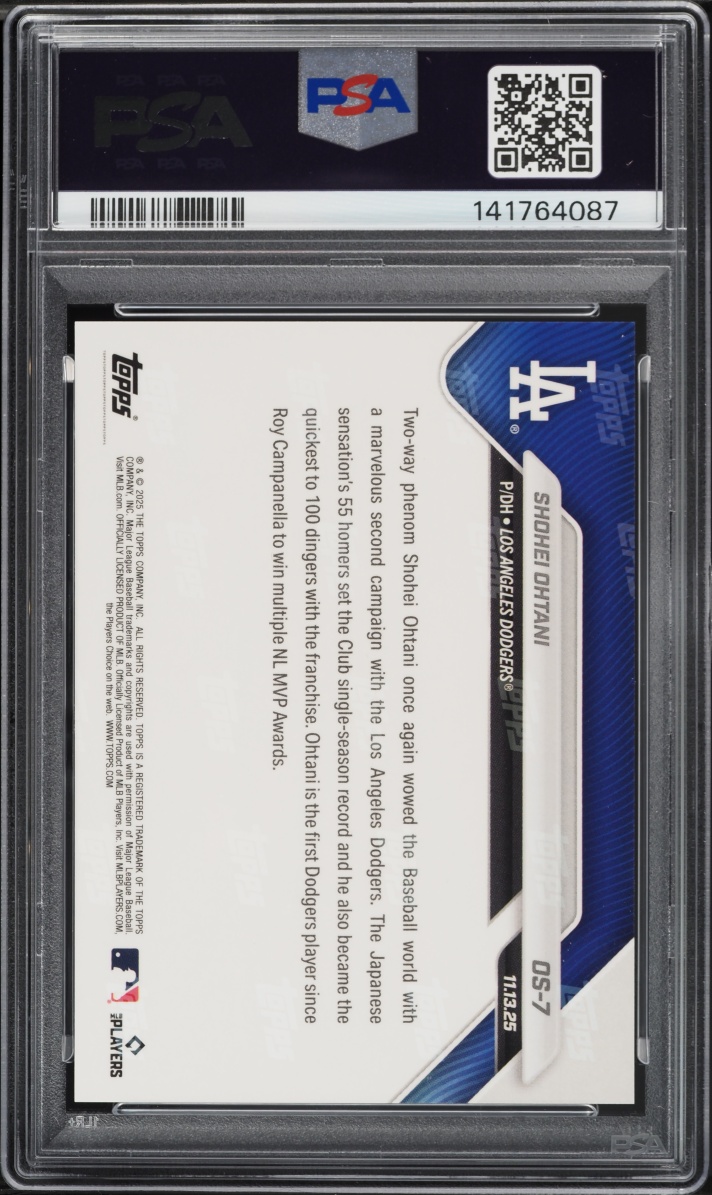 2025 Topps Now Off Season Shohei Ohtani #OS-7 PSA 10 GEM MINT