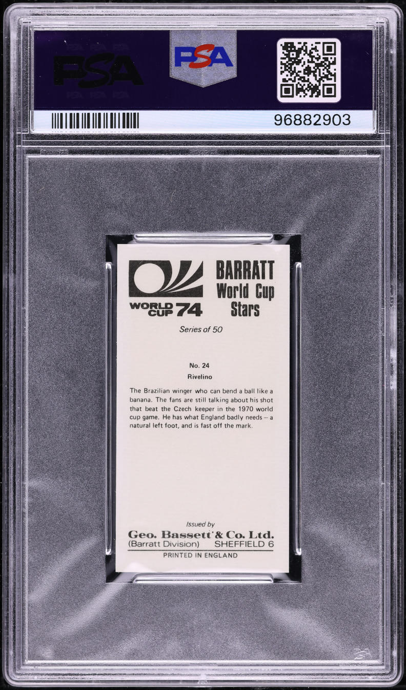 1974 Bassett World Cup Stars Rivelino #24 PSA 8 NM-MT