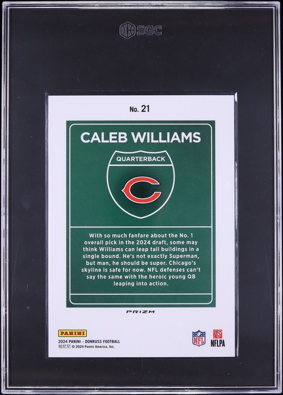 2024 Donruss Downtown Oversized Caleb Williams ROOKIE #21 SGC 9 MINT