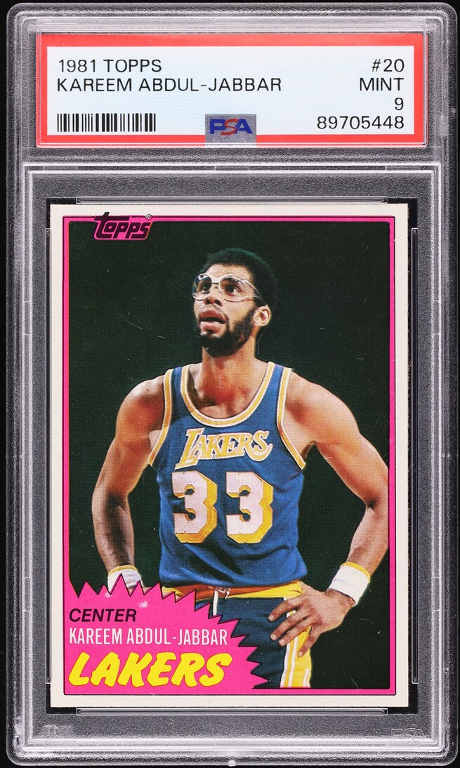 1981 Topps Basketball Kareem Abdul-Jabbar #20 PSA 9 MINT