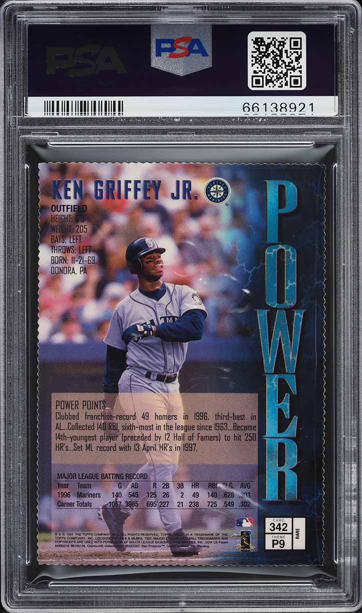 1997 Finest Embossed Gold Die-Cut Ken Griffey Jr. #342 PSA 9 MINT - Photo 2