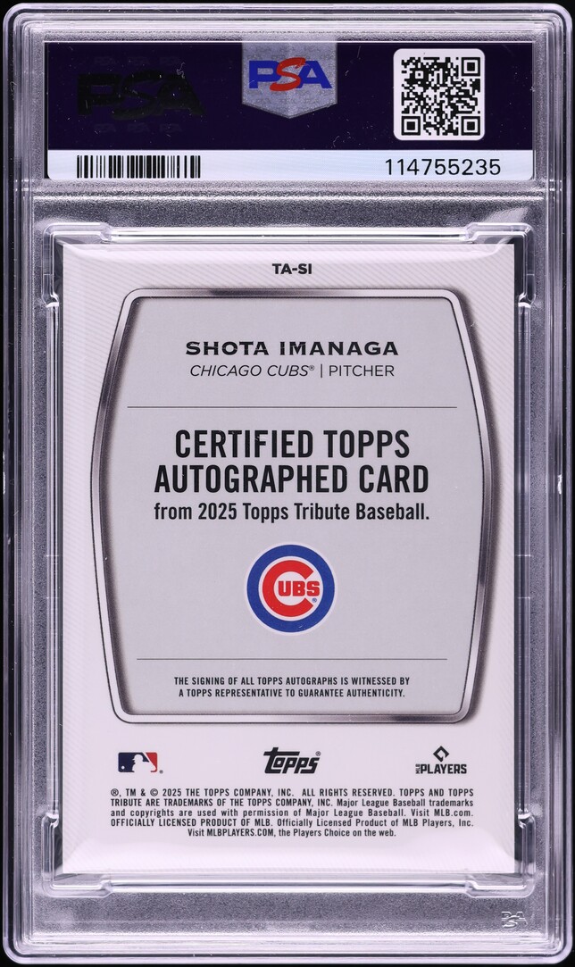 2025 Topps Tribute Blue Shota Imanaga AUTO /150 #TASI PSA 8 NM-MT