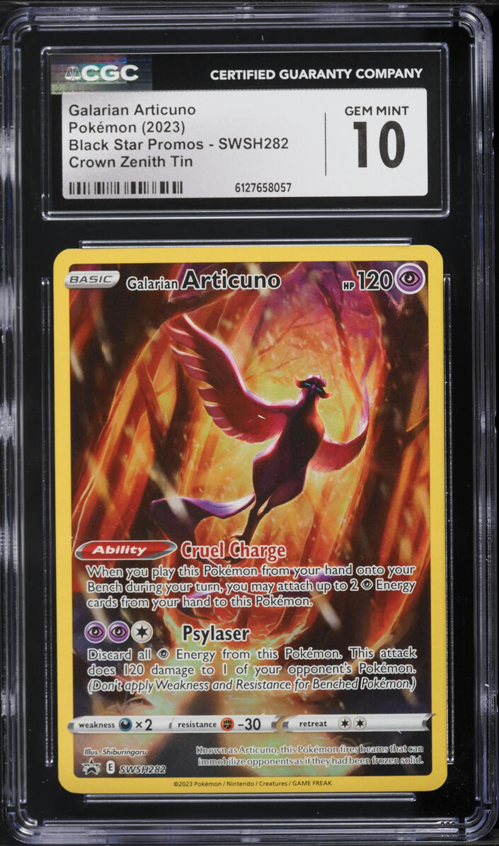2023 Pokemon SWSH Promo Crown Zenith Tin Alt Art Galarian Articuno #SWSH282 CGC 10 GEM MINT