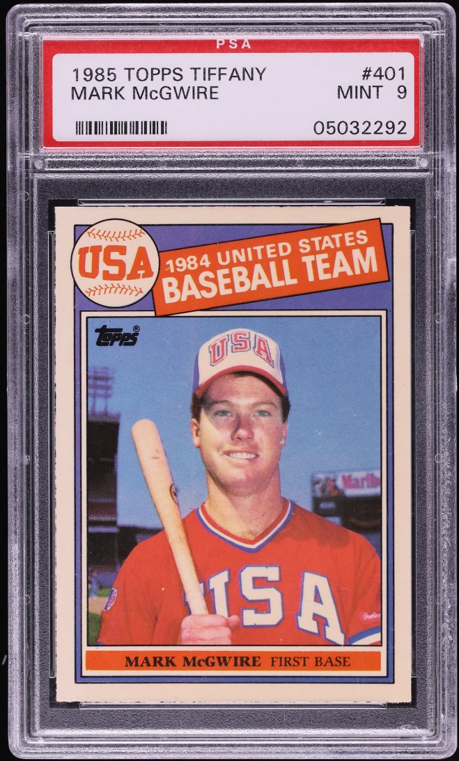 1985 Topps Tiffany '84 USA Baseball Team Mark McGwire ROOKIE #401 PSA 9 MINT
