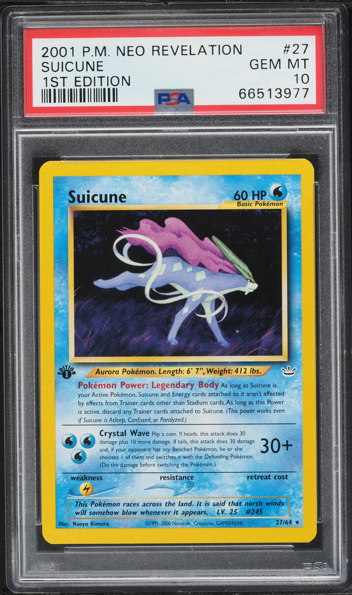 2001 Pokemon Neo Revelation 1st Edition Suicune #27 PSA 10 GEM MINT