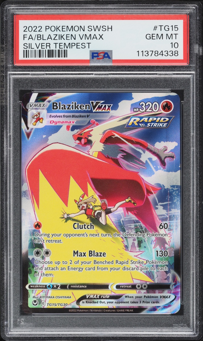 2022 Pokemon SWSH Silver Tempest Trainer Gallery CHR Blaziken VMAX #TG15 PSA 10 GEM MINT