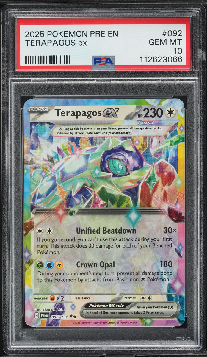 2025 Pokemon SV Prismatic Evolutions Holo Terapagos ex #92 PSA 10 GEM MINT
