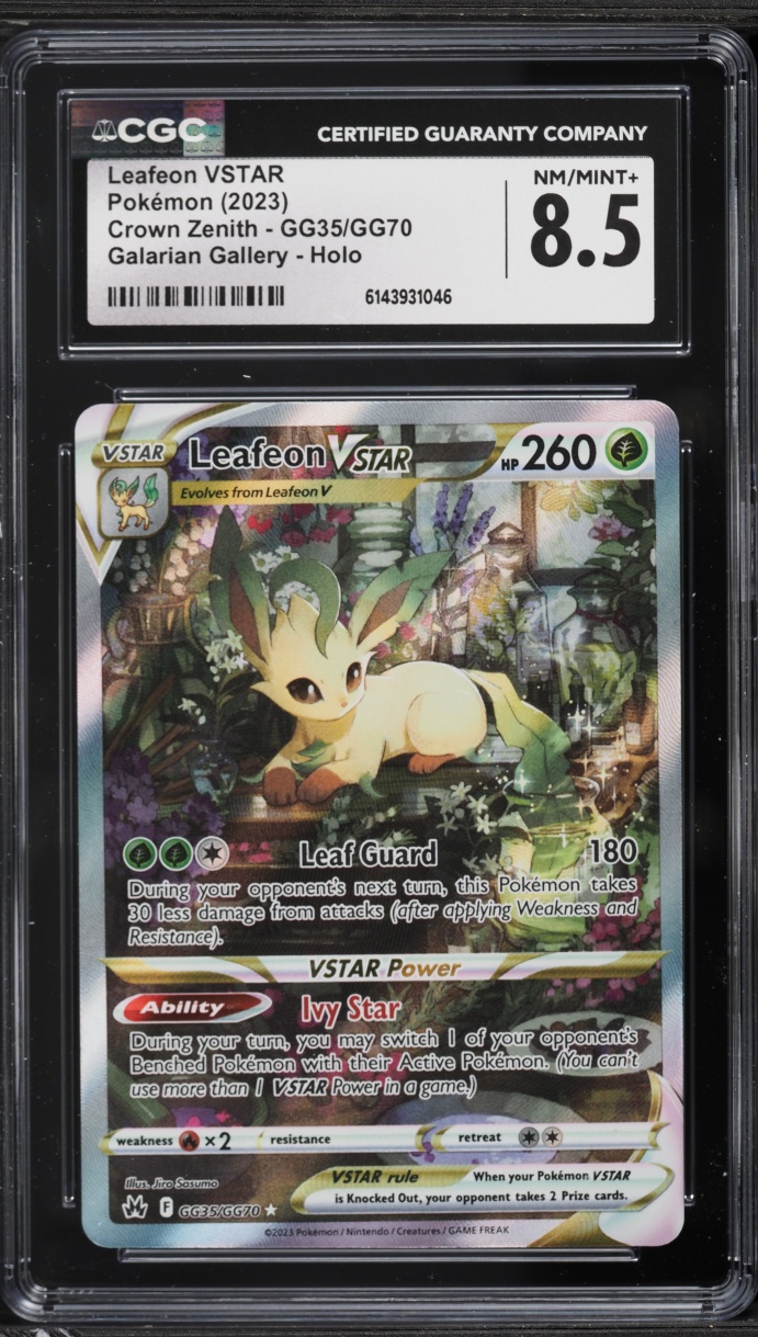 2023 Pokemon Sword & Shield Crown Zenith Alt Art Leafeon VSTAR #GG35 CGC 8.5 NM-MT+