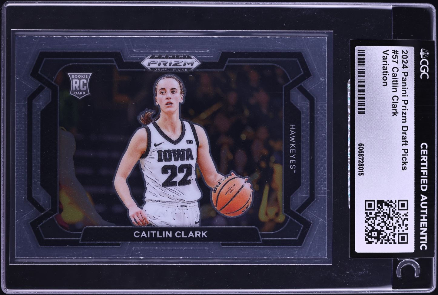 2024 Panini Prizm Draft Picks Variation Caitlin Clark ROOKIE #57 CGC AUTH