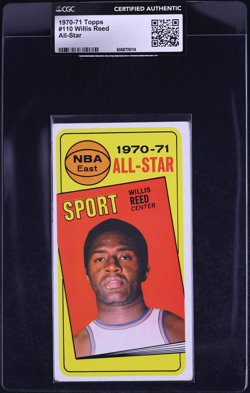 1970 Topps Basketball Willis Reed ALL-STAR #110 CGC AUTH