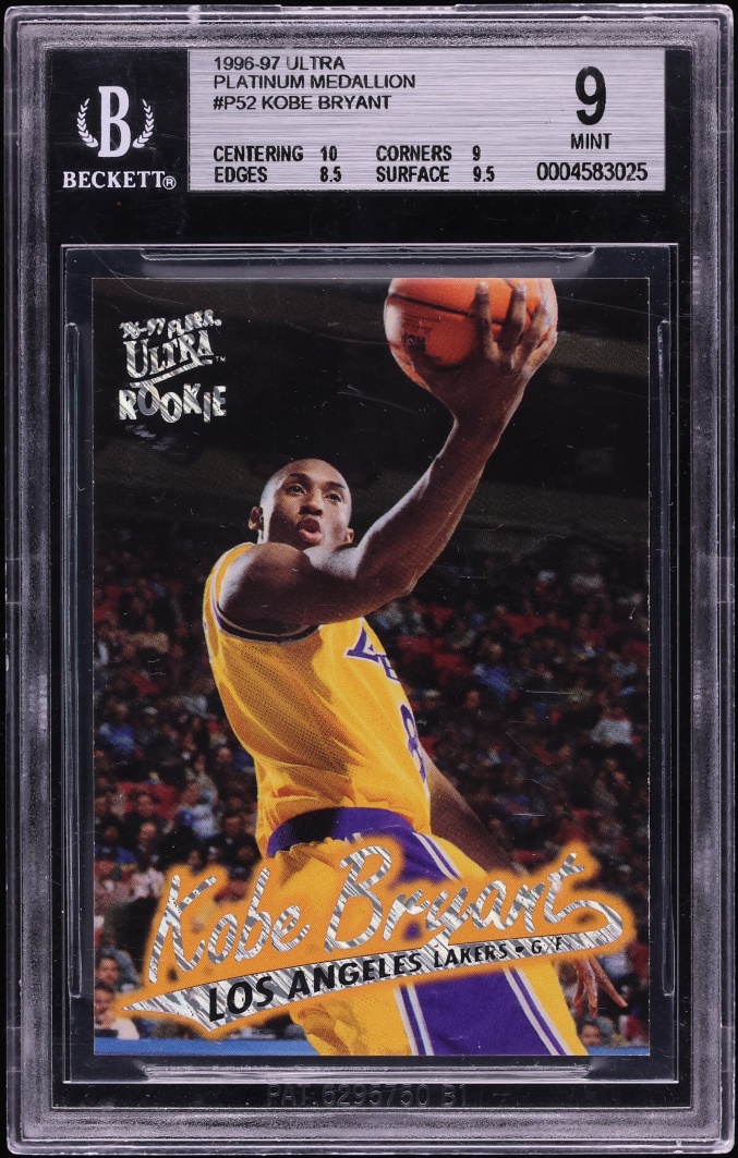 1996 Ultra Platinum Medallion Kobe Bryant ROOKIE #P-52 BGS 9 MINT