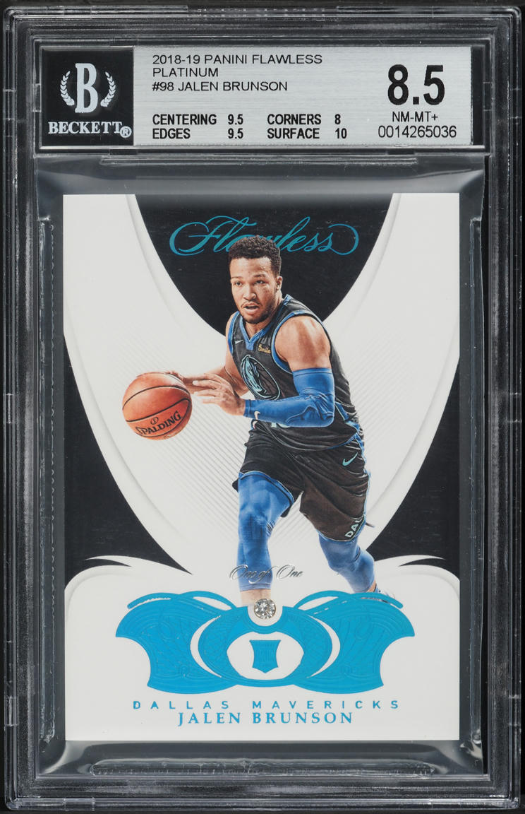 2018 Panini Flawless Platinum Jalen Brunson ROOKIE 1/1 #98 BGS 8.5 NM-MT+