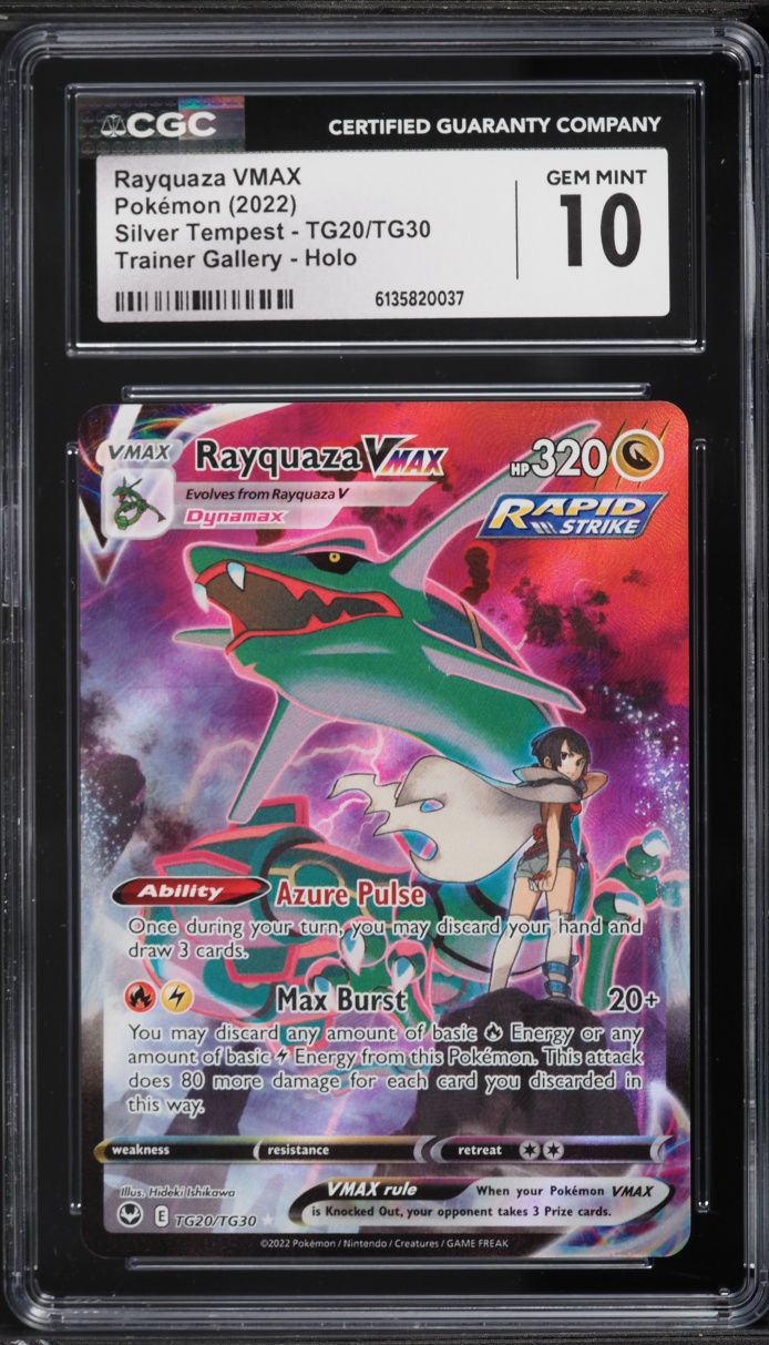 2022 Pokemon SWSH Silver Tempest Trainer Gallery CHR Rayquaza VMAX #TG20 CGC 10 GEM MINT