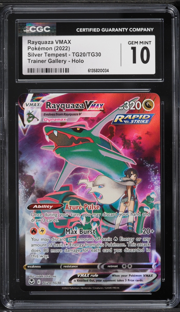 2022 Pokemon SWSH Silver Tempest Trainer Gallery CHR Rayquaza VMAX #TG20 CGC 10 GEM MINT