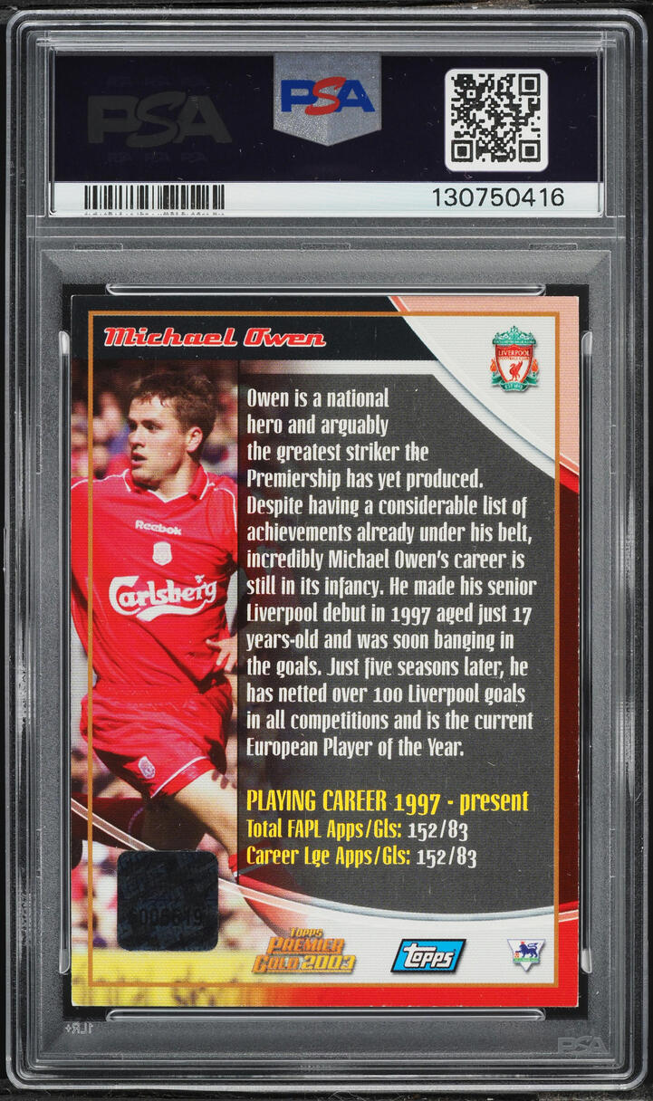 2002 Topps Premier Gold Legends Michael Owen AUTO DNA 10 PSA 6 EXMT - Photo 2