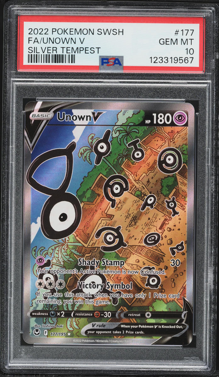 2022 Pokemon Sword & Shield Silver Tempest Full Art Unown V #177 PSA 10 GEM MINT