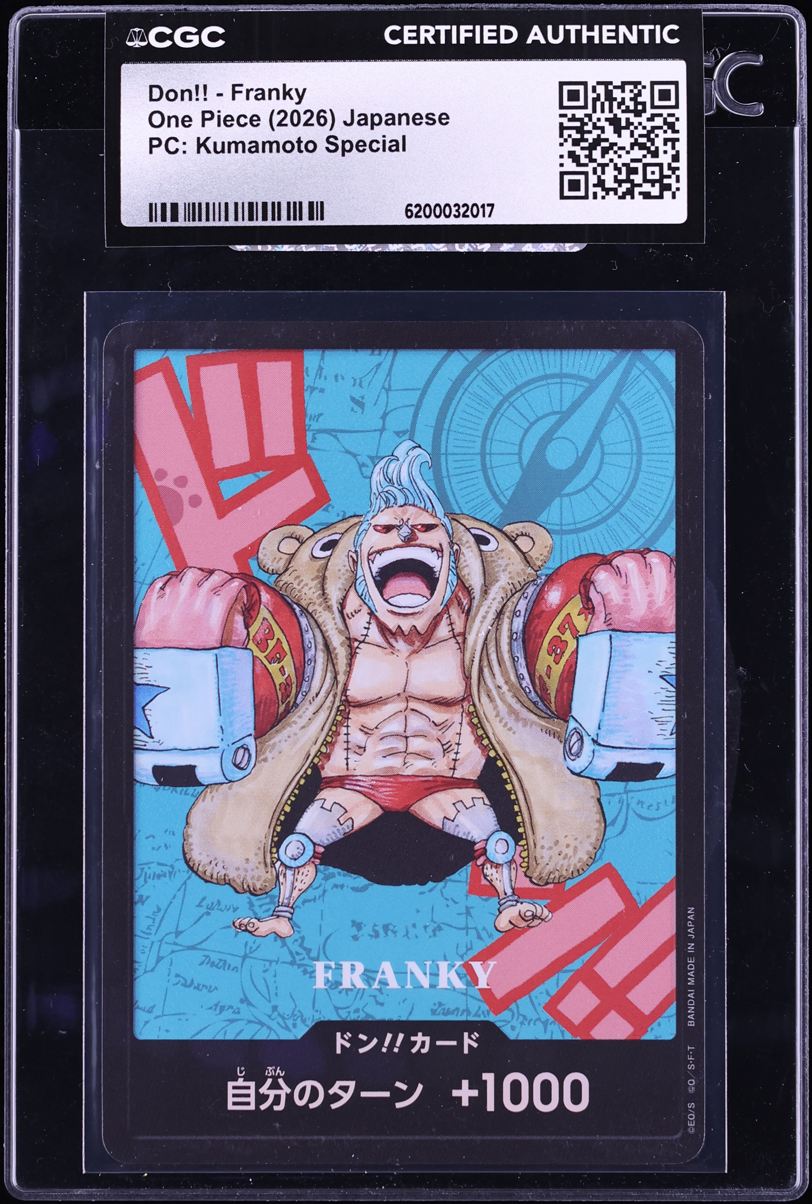 2026 One Piece Japanese Premium Collection Kumamoto Special Don!! Franky CGC AUTH
