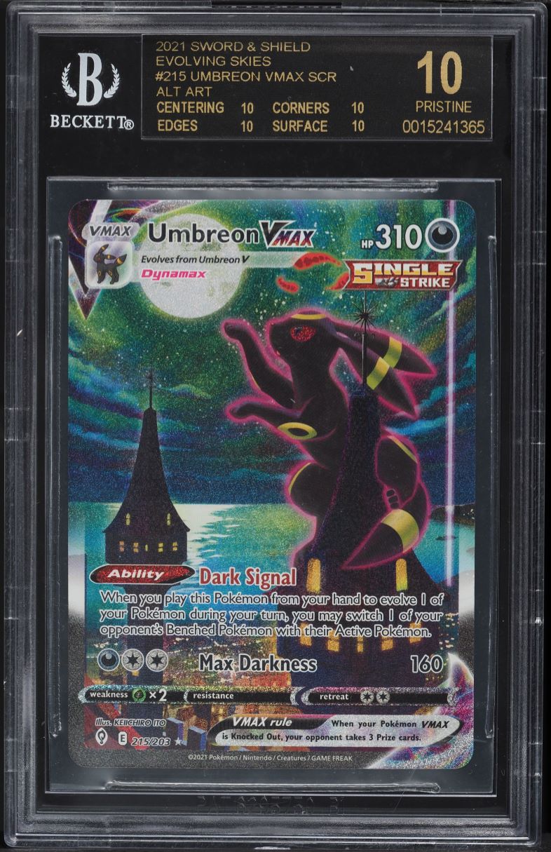 2021 Pokemon SWSH Evolving Skies Alt Art Umbreon VMAX #215