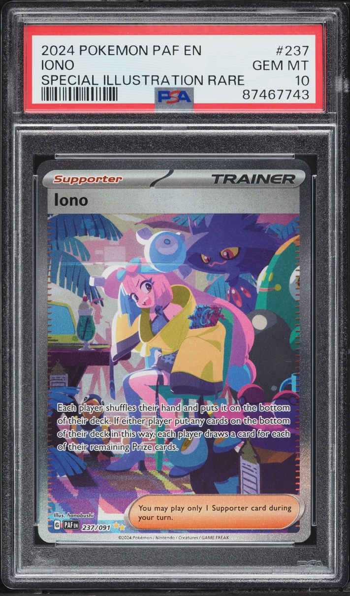2024 Pokemon Scarlet & Violet Paldean Fates SIR Iono #237 PSA 10 GEM MINT