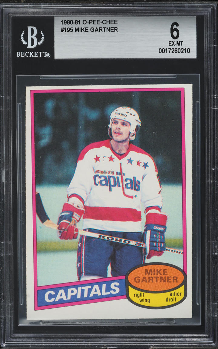 1980 O-Pee-Chee Hockey Mike Gartner ROOKIE #195 BGS 6 EXMT