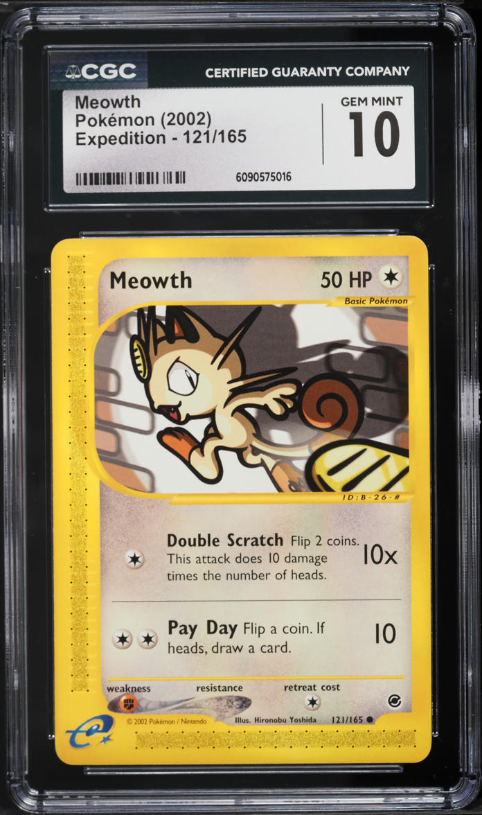 2002 Pokemon Expedition Meowth #121 CGC 10 GEM MINT
