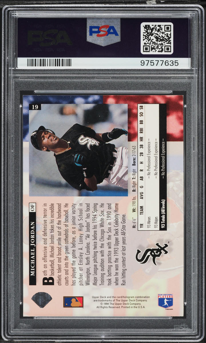 1994 Upper Deck Electric Diamond Michael Jordan ROOKIE #19 PSA 6 EXMT